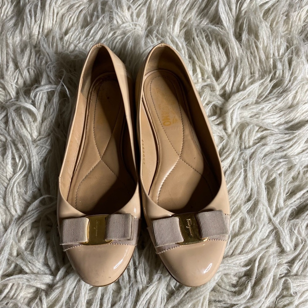 Salvatore Ferragamo Varina Patent Leather Ballet Flats
